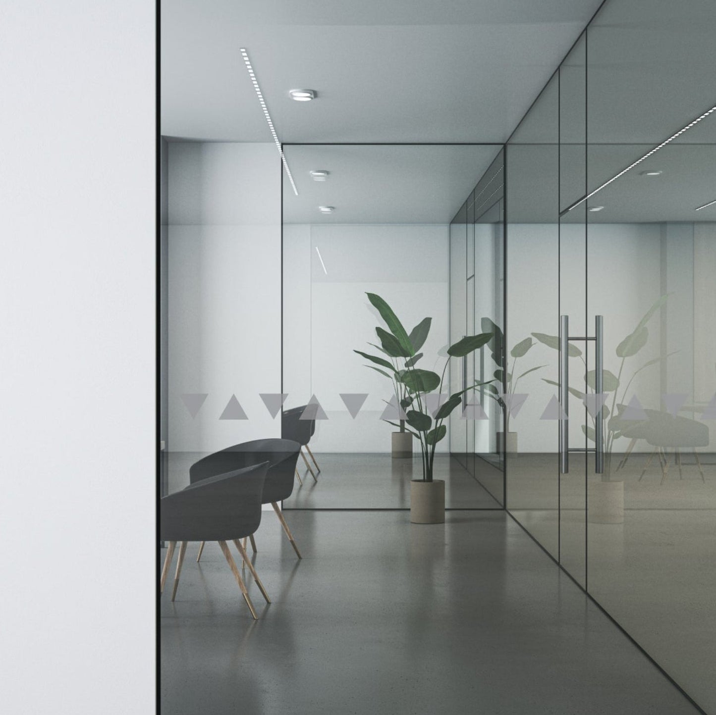 Triangles glass safety decals - The Creative Print Co.