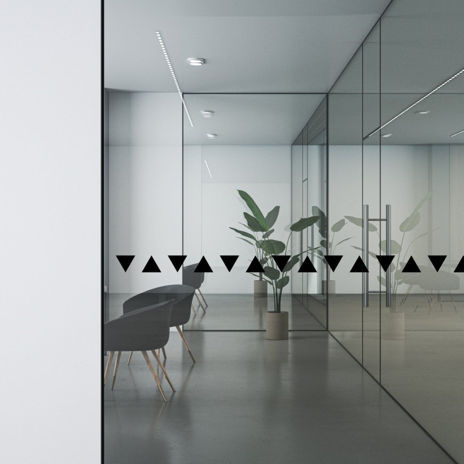 Triangles glass safety decals - The Creative Print Co.