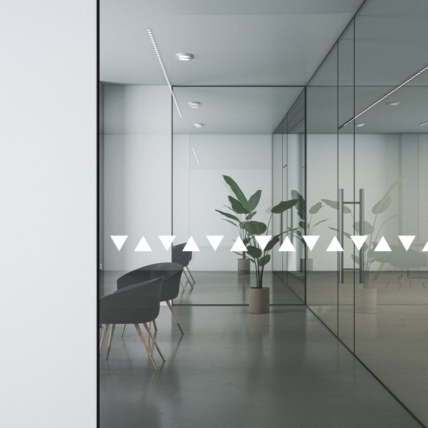 Triangles glass safety decals - The Creative Print Co.